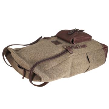 AKAH Rolltop-Rucksack aus Wollfilz und Olivenleder