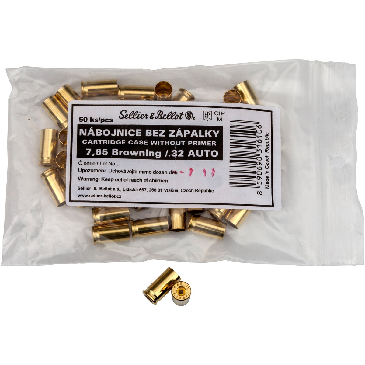 Hülsen 7,65 mm Auto – 50 Stück