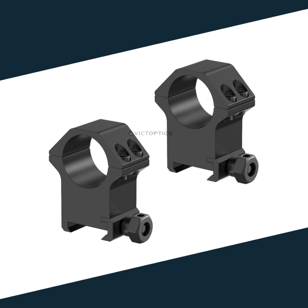 Victoptics Montageringe aus Aluminium für 21mm Schiene und 25,4mm Tubus in verschiedenen Höhen