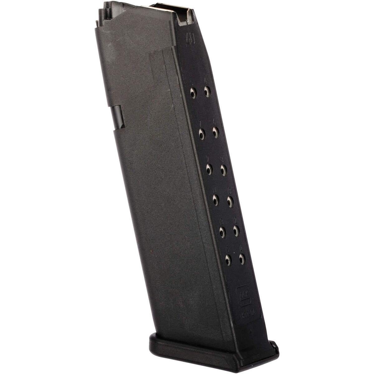 Magazin Glock 22, 24 und 35 – Magazinkapazität: 15 Patronen – Zubringer: Schwarz