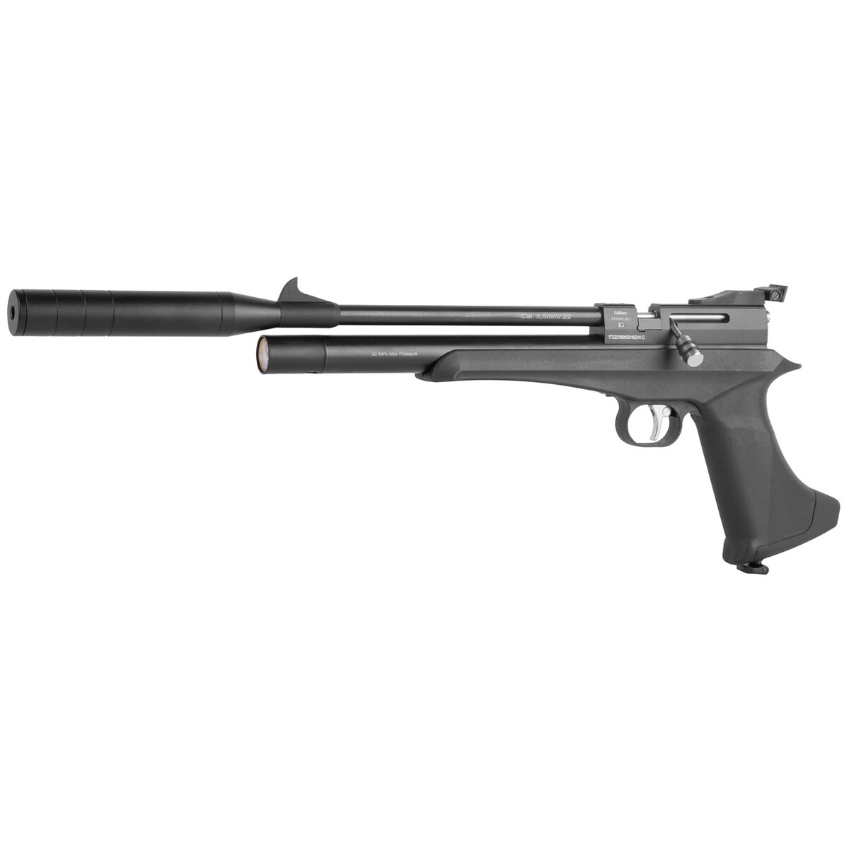Luftpistole Bandit Black Pressluft – Kaliber 4,5 mm – Magazinkapazität 9 Schuss, Energie max. 130 m/s