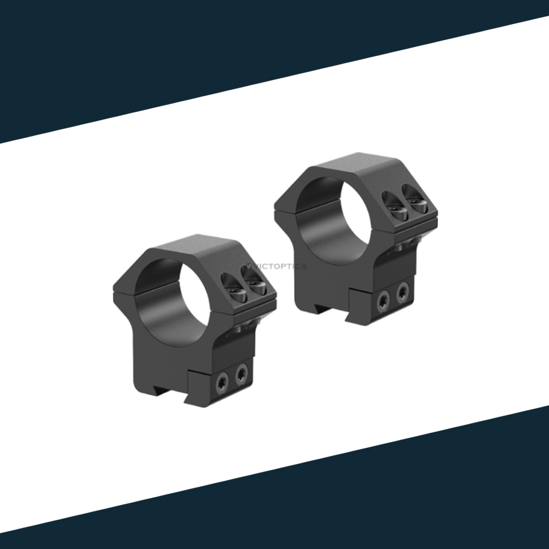 Victoptics Montageringe aus Aluminium für 11mm Schiene und 25,4mm Tubus in verschiedenen Höhen