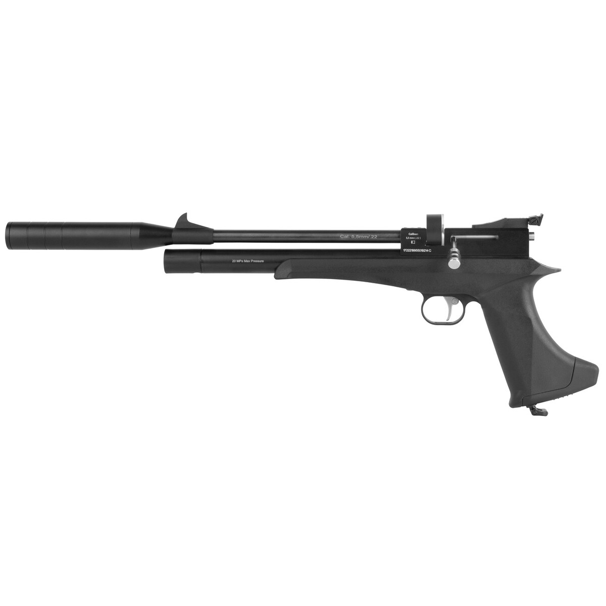 Luftpistole Bandit Black Pressluft – Kaliber 4,5 mm – Magazinkapazität 9 Schuss, Energie max. 130 m/s
