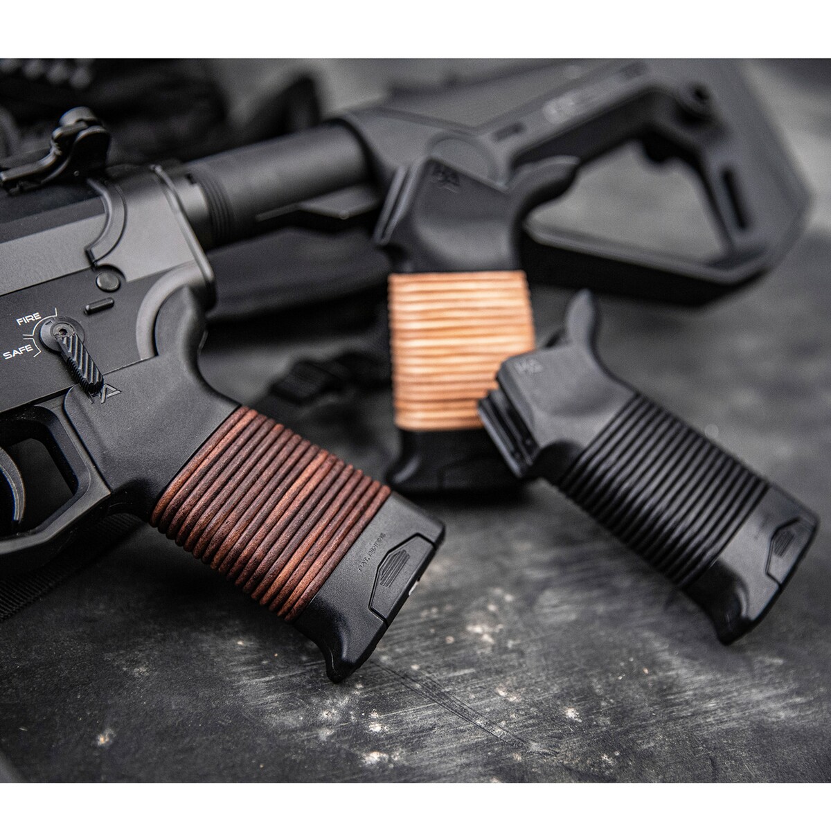 Pistolengriff AR15 Leather Grip – Braun