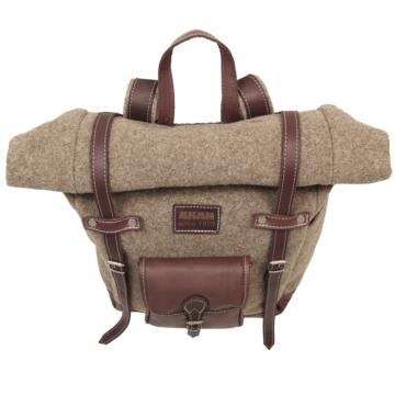 AKAH Rolltop-Rucksack aus Wollfilz und Olivenleder