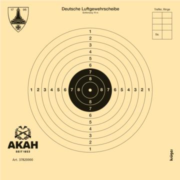 AKAH Luftgewehr-Scheibe 12x12cm mit 10 Ringen