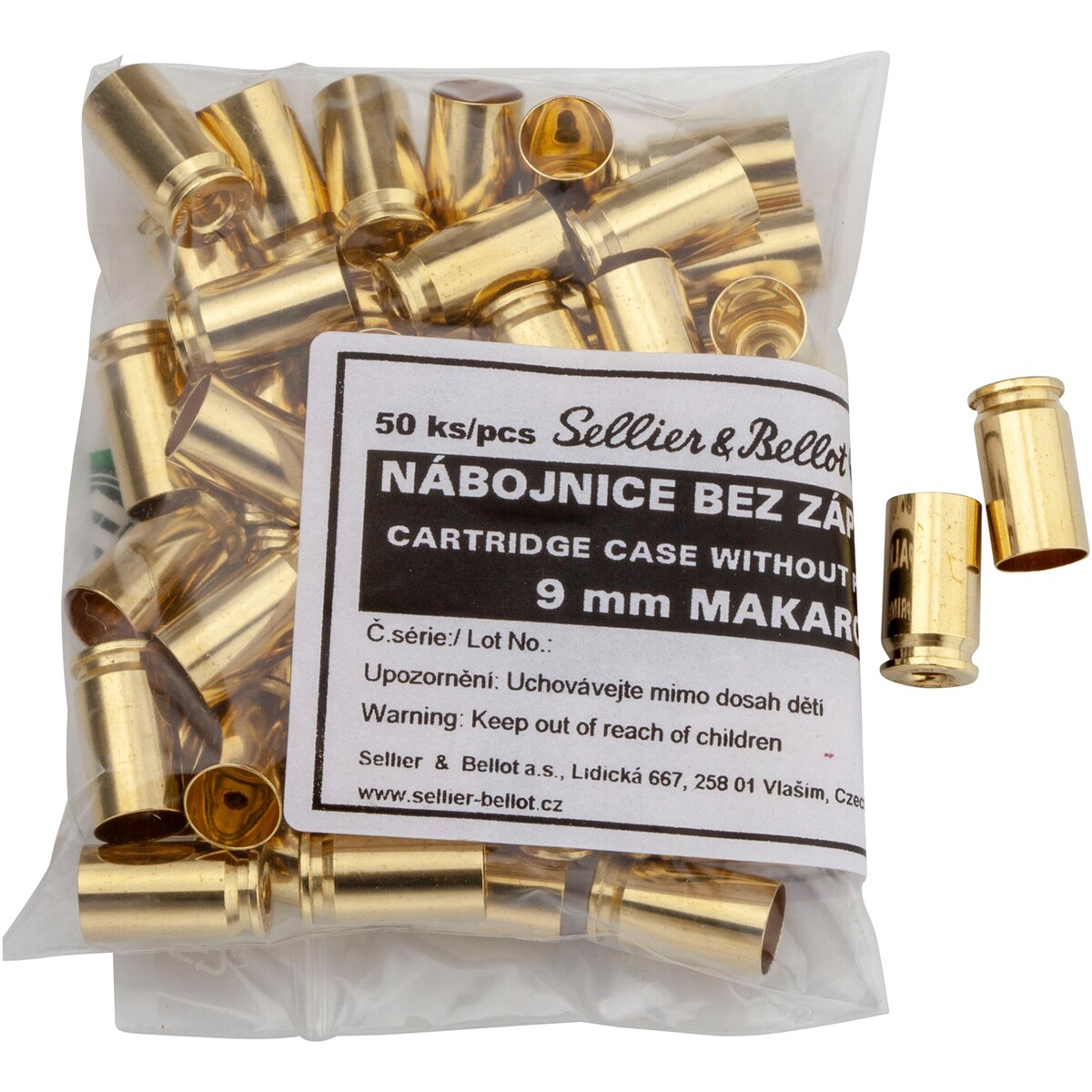 Hülsen 9 mm Makarov – 50 Stück