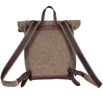 AKAH Rolltop-Rucksack aus Wollfilz und Olivenleder