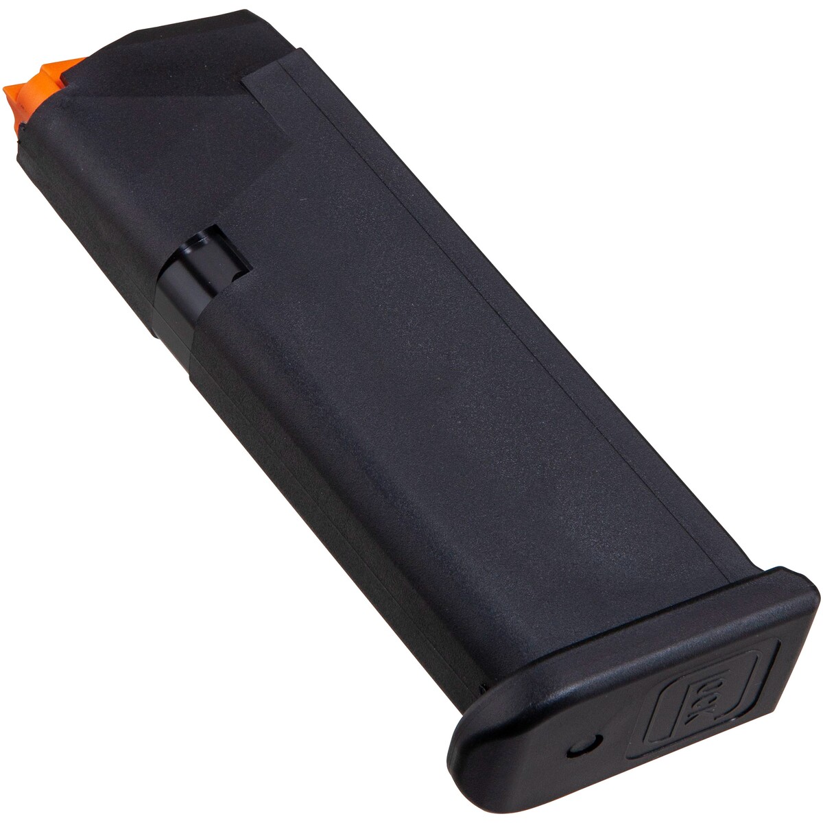 Magazin Glock 19 und 49 – Magazinkapazität: 15 Patronen – Zubringer: Orange