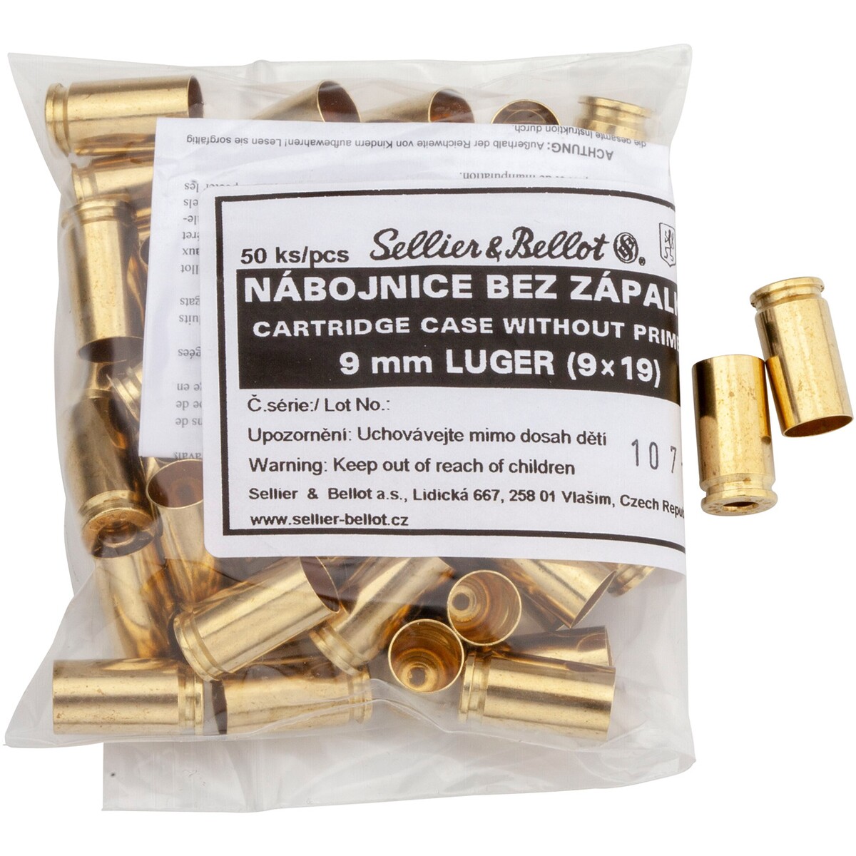 Hülsen 9 mm Luger – 50 Stück