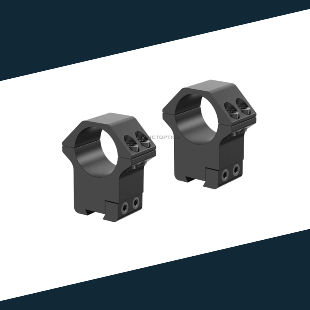 Victoptics Montageringe aus Aluminium für 11mm Schiene und 25,4mm Tubus in verschiedenen Höhen
