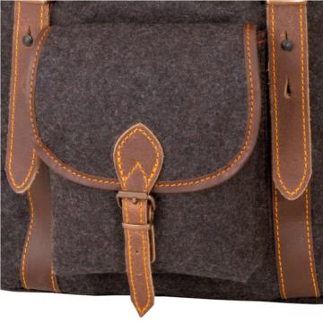 AKAH Wanderrucksack LODEN mit Büffel-Leder